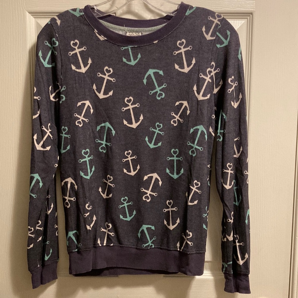 Eye Shadow Women’s Sweater with Anchor Pattern (size S)